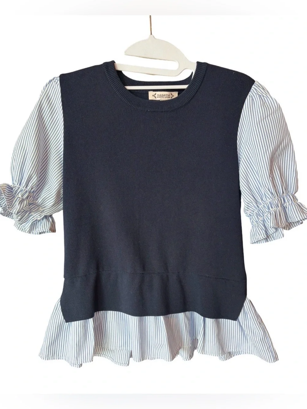 Nanette Lepore Navy Sweater Shirt